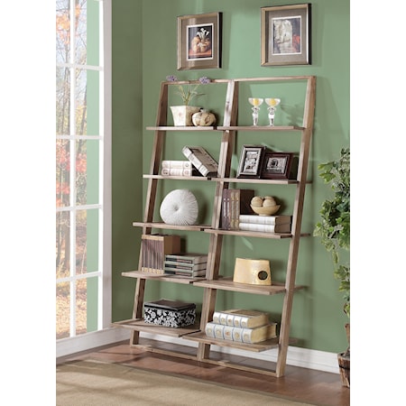 Leaning Bookcase Set